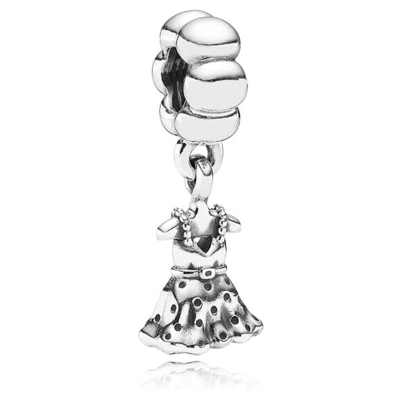 PANDORA Party Girl Dangle Authentic Sterling Silver Dress Dance Fun Female Style - Picture 1 of 15